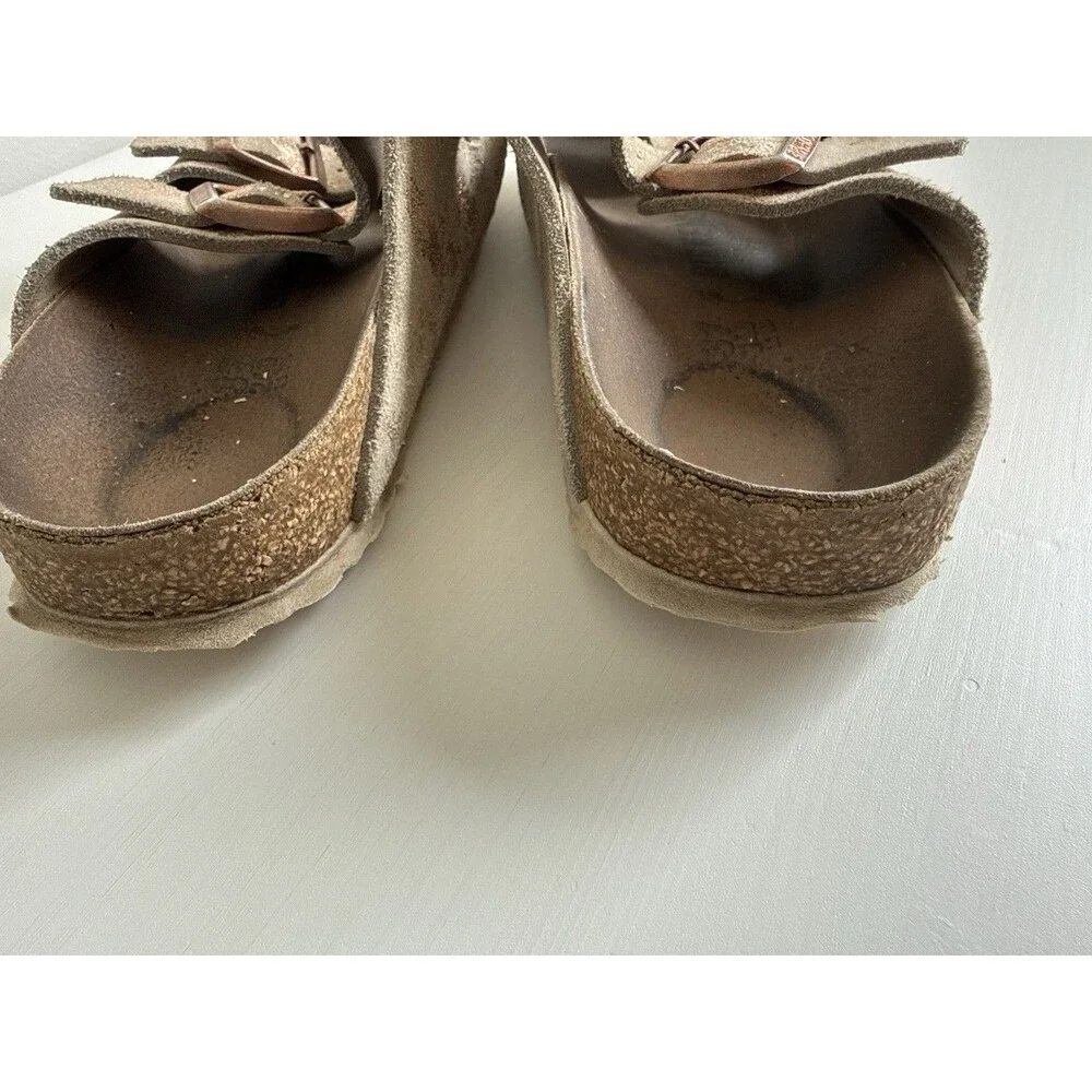 ✿ Birkenstock Arizona Metallic Taupe Suede Sandals EU 37 US 6.5 Women Shoes EU